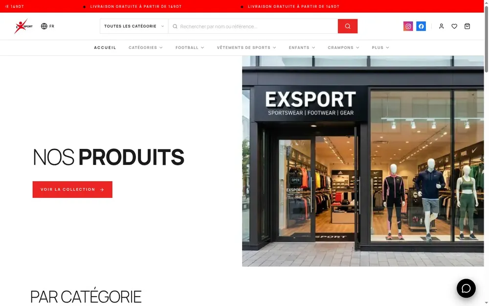 Boutique Ex-Sport créée avec Yalla Souk